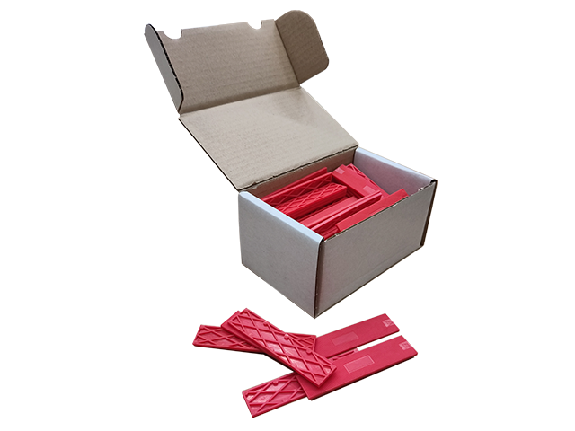 Kunststof steun en stelblokjes (raster), kleine doosjes